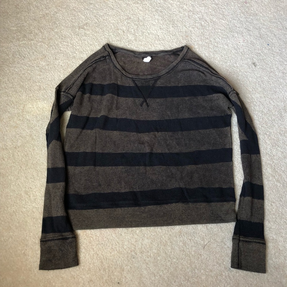 Free People Waffle Knit Top